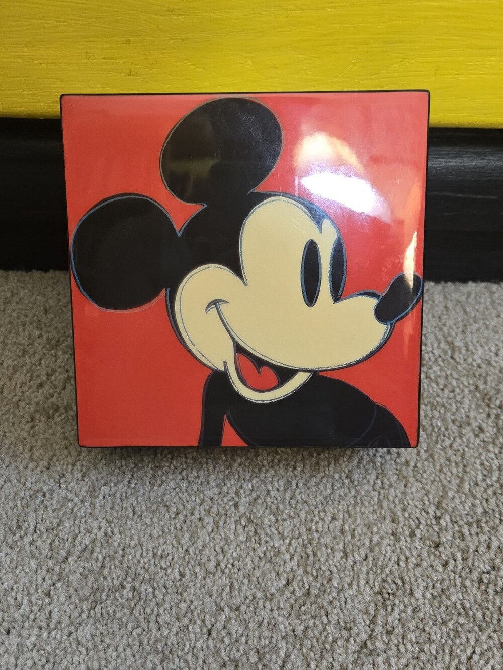 1995 Mickey Mouse Music / Jewelry Case - Andy Warhol MM Silkscreen -Wind Up